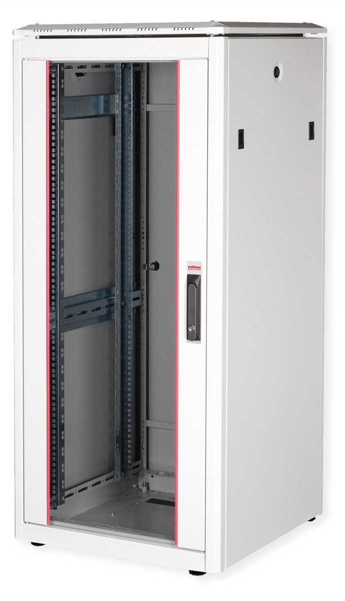 ROLINE 19 Zoll Netzwerkschrank Pro 26 HE 600x600 BxT Glastür grau