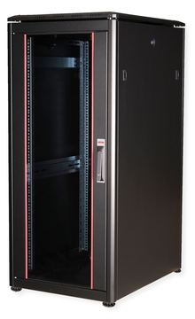 ROLINE 19 Zoll Netzwerkschrank Pro 26 HE 600x800 BxT Glastür schwarz von LumaTech