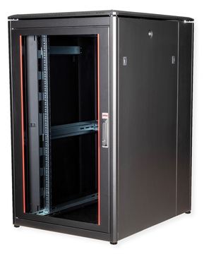 ROLINE 19 Zoll Netzwerkschrank Pro 26 HE 800x1000 BxT Glastür schwarz von LumaTech