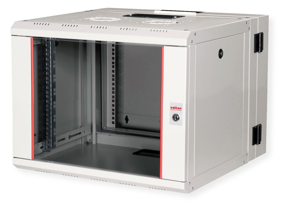 ROLINE 19 Zoll Wandgehäuse Pro 7 HE 600x600 BxT zweiteilig schwenkbar grau - Wandgehäuse