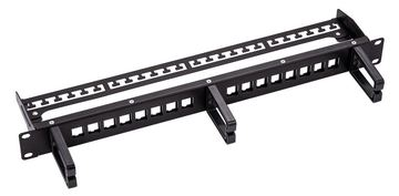 ROLINE 19-Keystone-Modulträger 16 Ports geschirmt schwarz von LumaTech