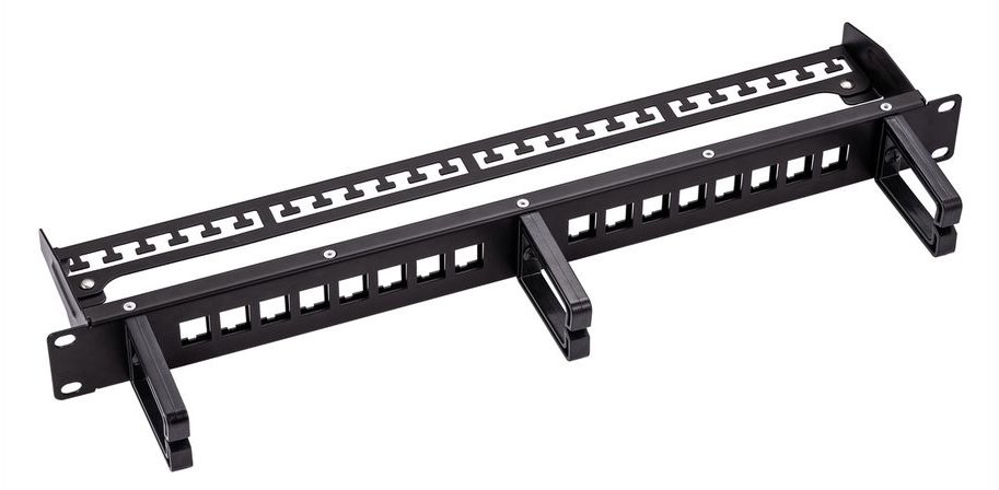ROLINE 19-Keystone-Modulträger 16 Ports geschirmt schwarz