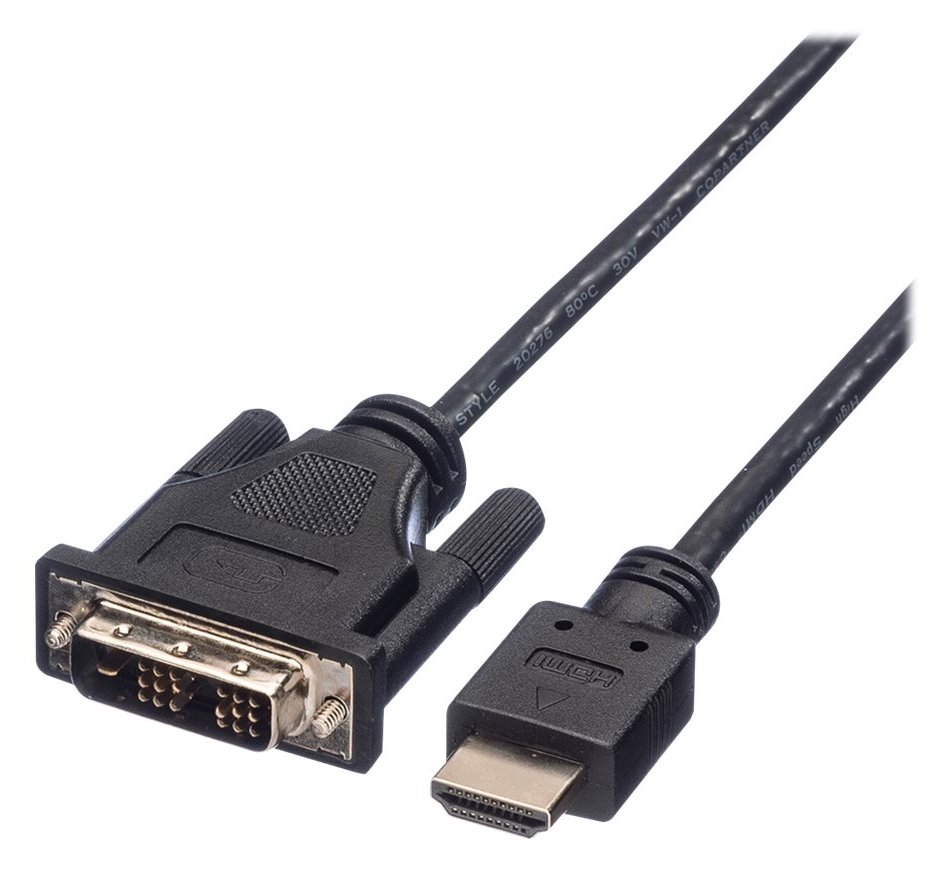 ROLINE Adapterkabel - DVI-D männlich zu HDMI männlich