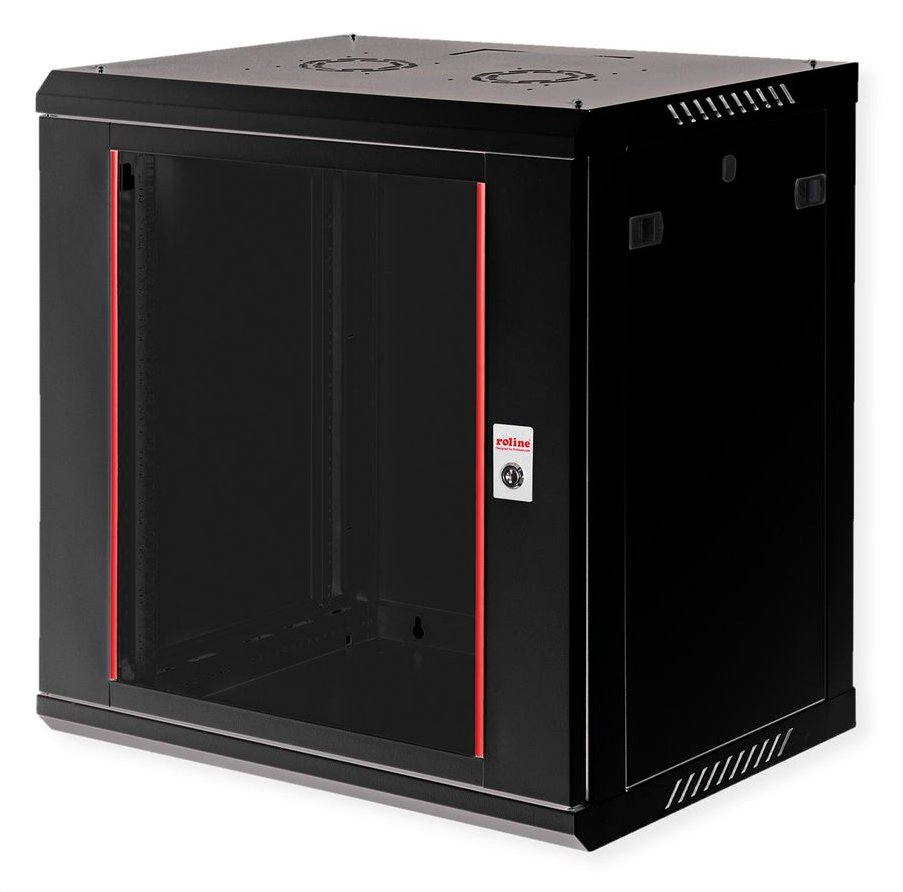 ROLINE Basic Plus - Gehäuse Netzwerkschrank - 600x450 BxT - geeignet für Wandmontage - Jet Black, RAL 9005 - 12U - 19