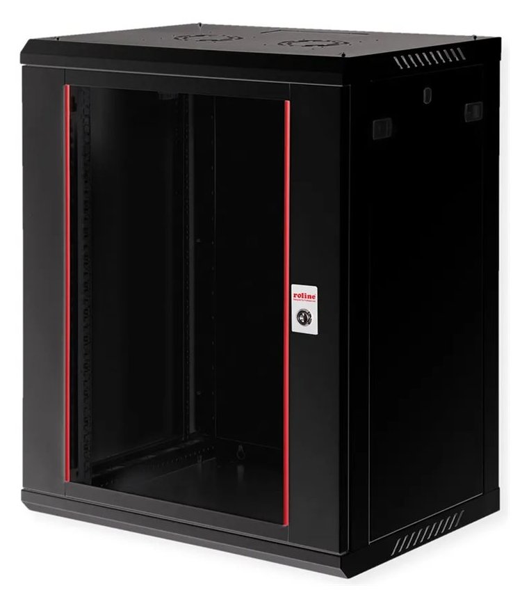 ROLINE Basic Plus - Gehäuse Netzwerkschrank - 600x450 BxT - geeignet für Wandmontage - Jet Black, RAL 9005 - 15U - 19