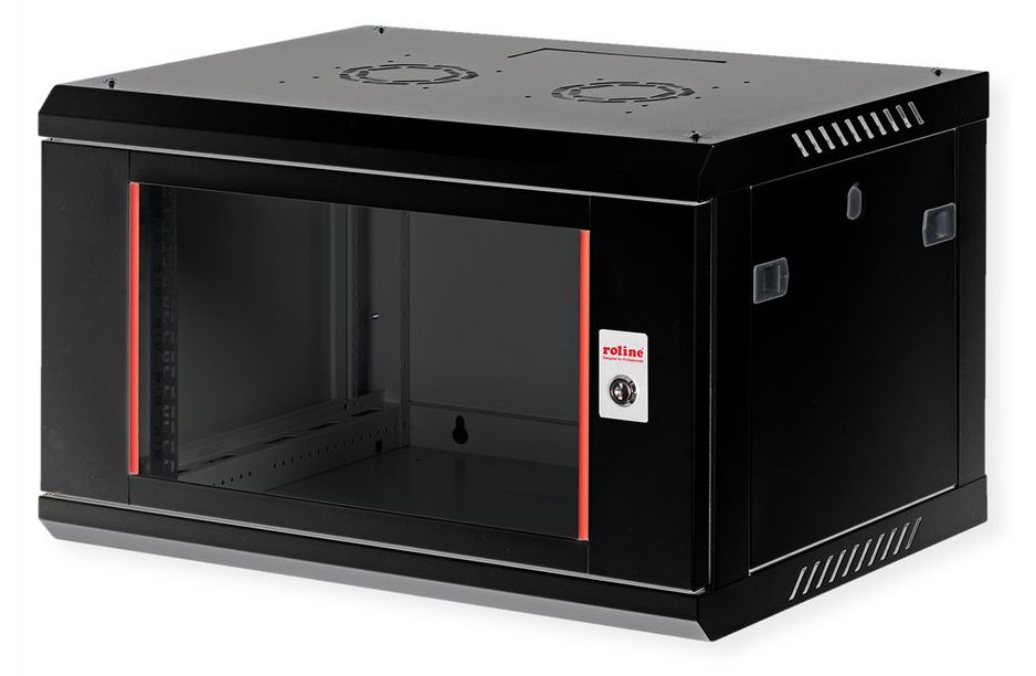 ROLINE Basic Plus - Gehäuse Netzwerkschrank - 600x450 BxT - geeignet für Wandmontage - Jet Black, RAL 9005 - 6U - 19