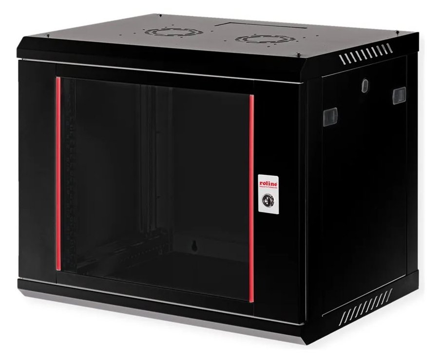 ROLINE Basic Plus - Gehäuse Netzwerkschrank - 600x450 BxT - geeignet für Wandmontage - Jet Black, RAL 9005 - 9U - 19