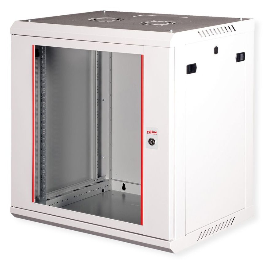 ROLINE Basic Plus - Gehäuse Netzwerkschrank - 600x450 BxT - geeignet für Wandmontage - RAL 7035, Hellgrau - 12U - 19