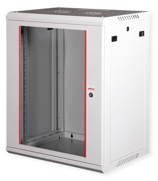 ROLINE Basic Plus - Gehäuse Netzwerkschrank - 600x450 BxT - geeignet für Wandmontage - RAL 7035, Hellgrau - 18U - 19 von LumaTech