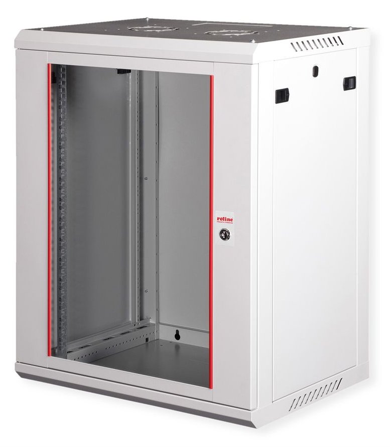 ROLINE Basic Plus - Gehäuse Netzwerkschrank - 600x450 BxT - geeignet für Wandmontage - RAL 7035, Hellgrau - 18U - 19