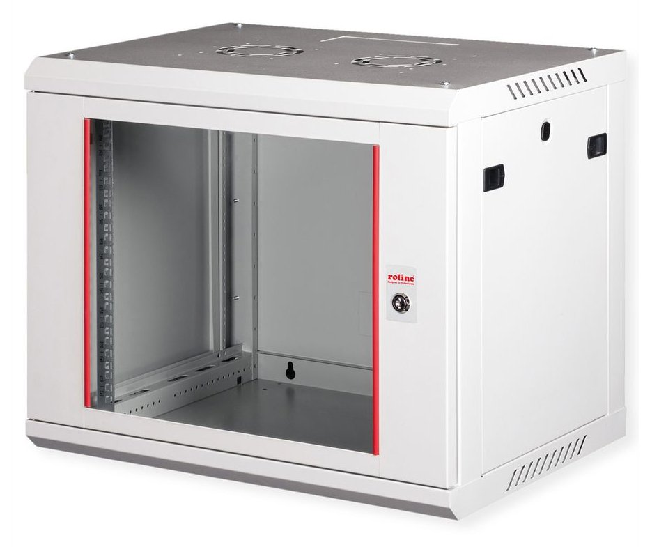 ROLINE Basic Plus - Gehäuse Netzwerkschrank - 600x450 BxT - geeignet für Wandmontage - RAL 7035, Hellgrau - 9U - 19