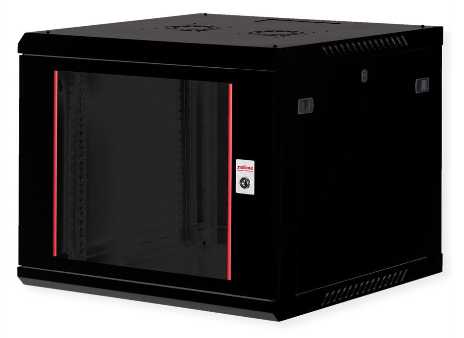ROLINE Basic Plus - Gehäuse Netzwerkschrank - 600x600 BxT - geeignet für Wandmontage - Jet Black, RAL 9005 - 9U - 19