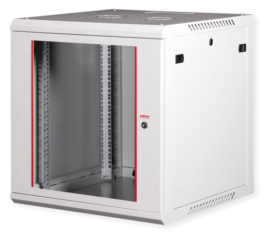 ROLINE Basic Plus - Gehäuse Netzwerkschrank - 600x600 BxT - geeignet für Wandmontage - RAL 7035, Hellgrau - 12U - 19