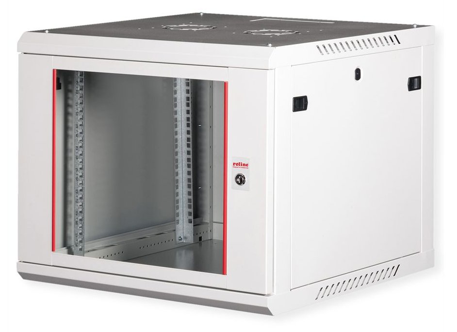 ROLINE Basic Plus - Gehäuse Netzwerkschrank - 600x600 BxT - geeignet für Wandmontage - RAL 7035, Hellgrau - 9U - 19