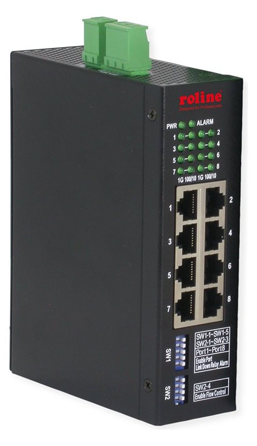 ROLINE Ind. Mng Gbit Ethernet Switch 8x - Switch - 1 Gbps