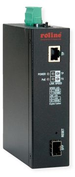 ROLINE Ind.Konv. Gigabit Eth. RJ45/LC mit PoE IEEE802.3af/at/bt - Converter - Glasfaser (LWL) von LumaTech