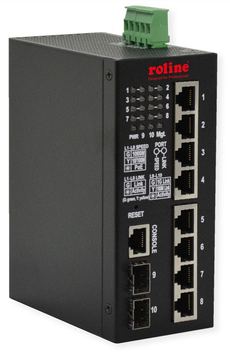 ROLINE Industr. Gigabit Eth. Switch 8x+ 2x dual-speed SFP managed 240W - Switch - 1 Gbps von LumaTech