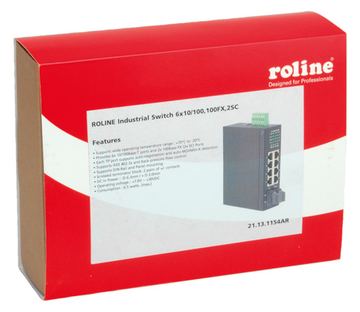 ROLINE Industrie - Switch - unmanaged - 6 x 10/100 + 2 x 100Base-FX + 2 x Shared 100Base-FX von LumaTech