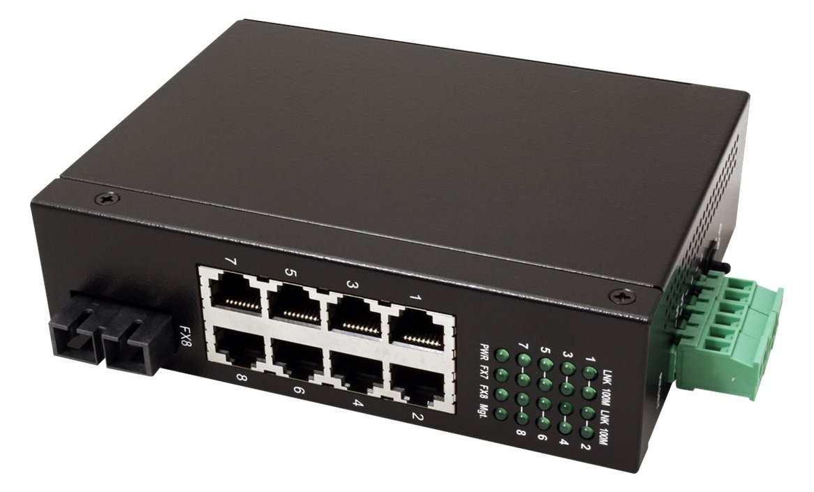 ROLINE Industrie - Switch - unmanaged - 7 x 10/100 + 1 x 100Base-FX + 1 x Shared 100Base-FX