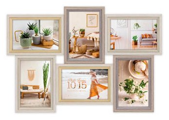 Zep Zara 6Q, Bilderrahmen-Set, MDF-Platten, Natürlich/Natur, Tisch, Wand, 10 x 15 cm, Rechteckig