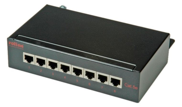 ROLINE Patch Panel - CAT 5e - Schwarz - 8 Ports