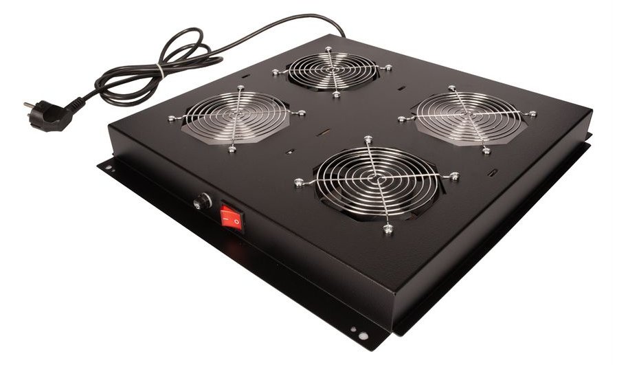 ROLINE Rack - Lüfter Kit - with 2 fans - Dach - Jet Black, RAL 9005 - 48.3 cm (19)