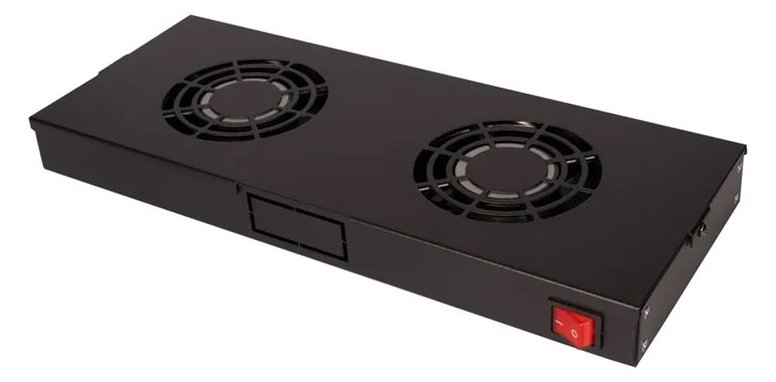ROLINE Rack - Lüfter Kit - with 2 fans - Jet Black, RAL 9005 - 48.3 cm (19)