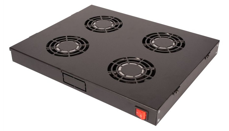 ROLINE Rack - Lüfter Kit - with 4 fans - Jet Black, RAL 9005 - 48.3 cm (19)