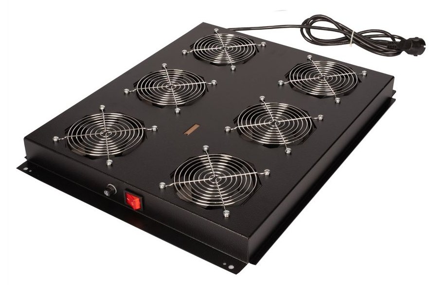 ROLINE Rack - Lüfter Kit - with 6 fans - Dach - Jet Black, RAL 9005 - 48.3 cm (19)