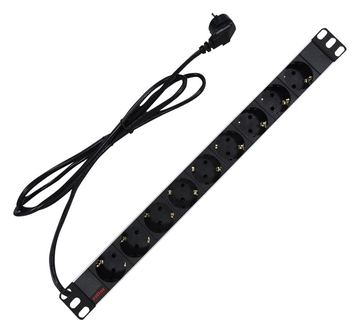 ROLINE Steckdosenleiste (Rack - einbaufähig) - 250 V - 3600 Watt - Ausgangsanschlüsse: 9 - 1U - 48.3 cm (19) von LumaTech