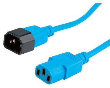 ROLINE Stromkabel - IEC 60320 C14 zu IEC 60320 C13 - Blau von LumaTech