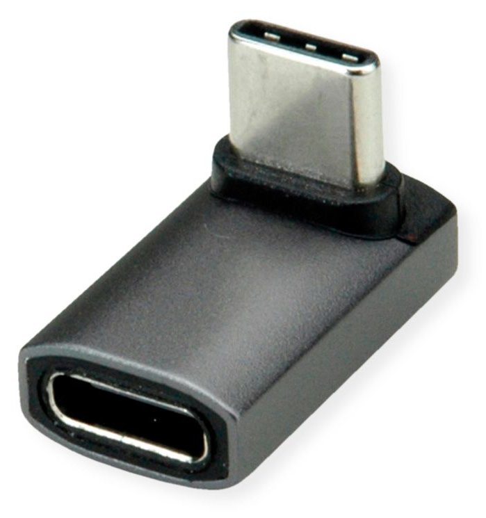 ROLINE USB4 40G Typ C Adapter ST/BU 90° breit Alu