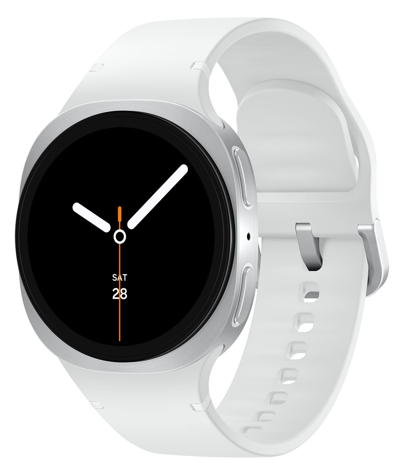 Samsung Galaxy Watch8 - 40 mm - silber - intelligente Uhr mit Sportband - weiß - S/M - Anzeige 3.4 cm (1.34)