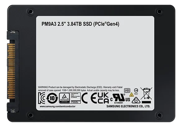 Samsung PM9A3 MZQL23T8HCLS - SSD - verschlüsselt - 3.84 TB - intern - 2.5 (6.4 cm), Ansicht 6