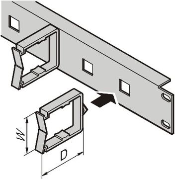 SCHROFF 19'' front panel with plastic cable eyes - 38 x 25 x 43,6 mm von LumaTech