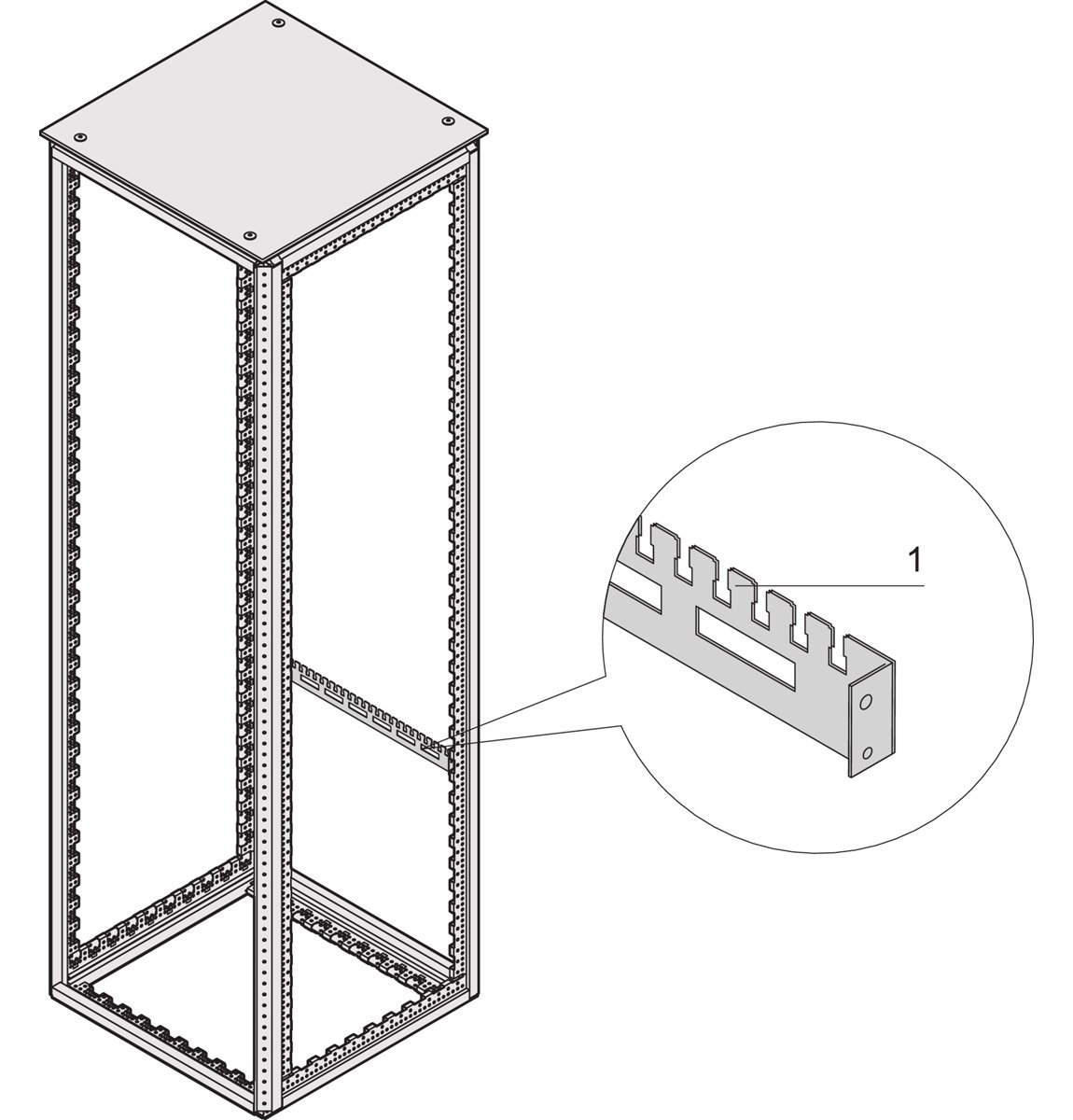 SCHROFF CABLE GUIDE 600W RAL 7021