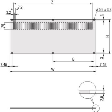 SCHROFF REAR PANEL 3U 63HP PERF. - Rack-Zubehör von LumaTech