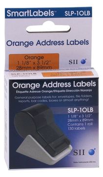 Seiko Instruments Orange - 28 x 89 mm 130 Etikett(en) Adressetiketten von LumaTech