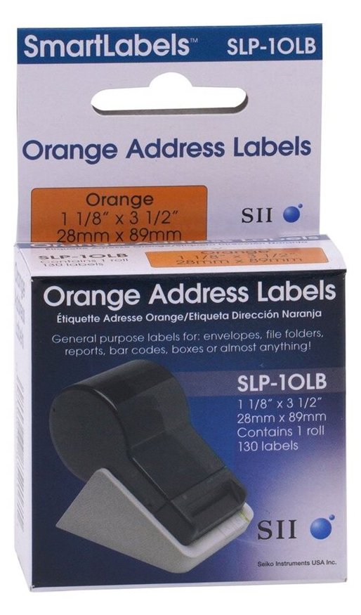 Seiko Instruments Orange - 28 x 89 mm 130 Etikett(en) Adressetiketten