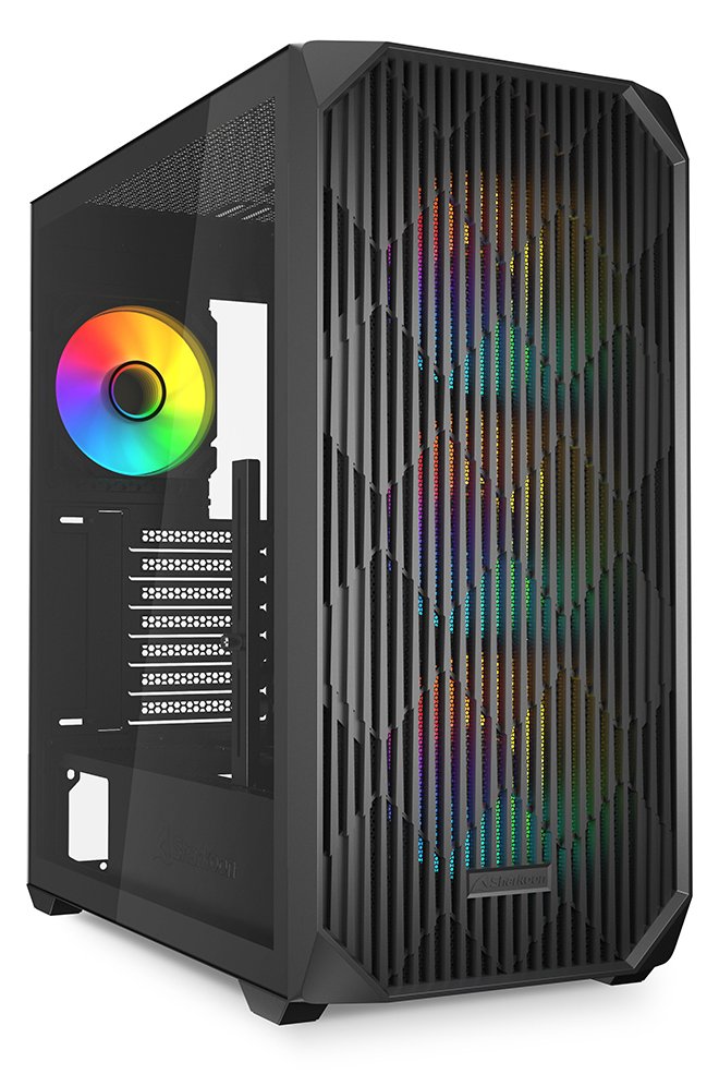 Sharkoon Gehäuse AK3 RGB ATX 1x Glas schwarz - Midi/Minitower - ATX