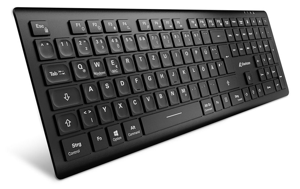 Sharkoon OfficePal K30W schwarz Rubberdome - TL: Deutsch, QWERTZ