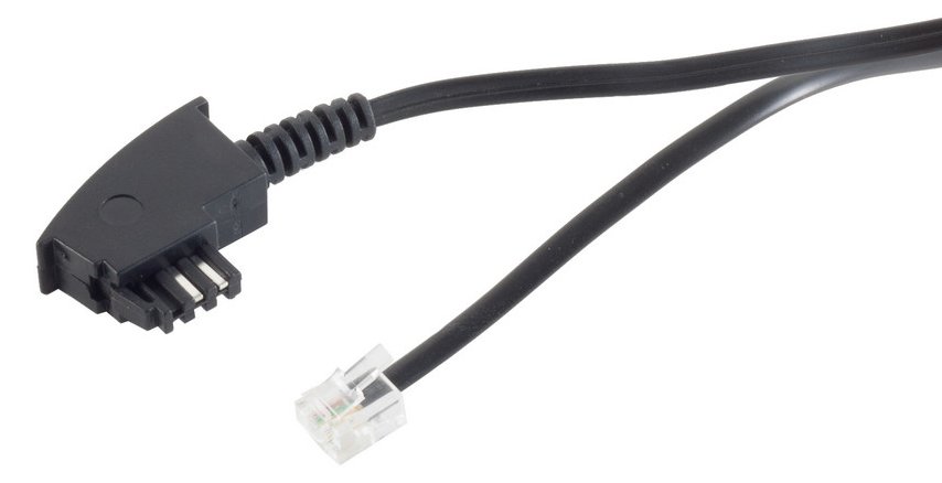 ShiverPeaks S-Impuls 70006 - 6 m - TAE-F - RJ-11 - Schwarz - Männlich/Männlich - Flach