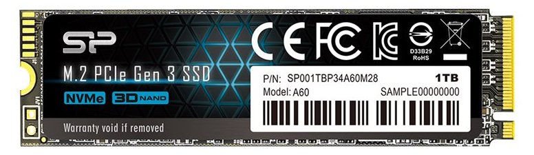 Silicon Power P34A60 - SSD - 1 TB - intern - M.2 2280 - PCIe 3.0 x4 (NVMe)