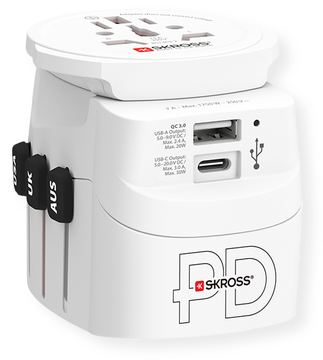 SKROSS 1.302473 Reiseladegerät Pro Light USB AC30PD World - Adapter - Digital/Daten von LumaTech