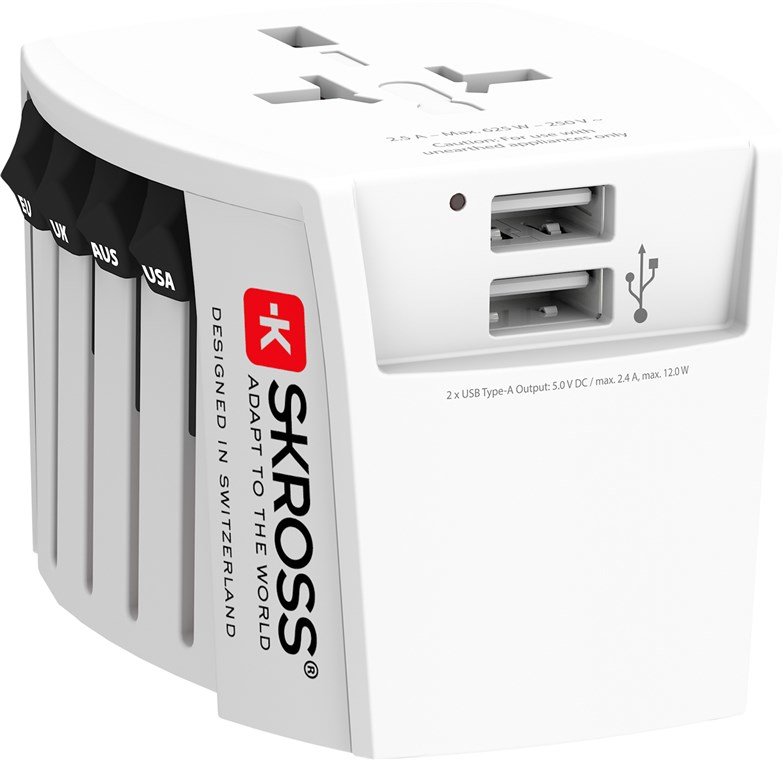 SKROSS World Adapter MUV 2 x USB A Ports - Adapter - Digital/Daten