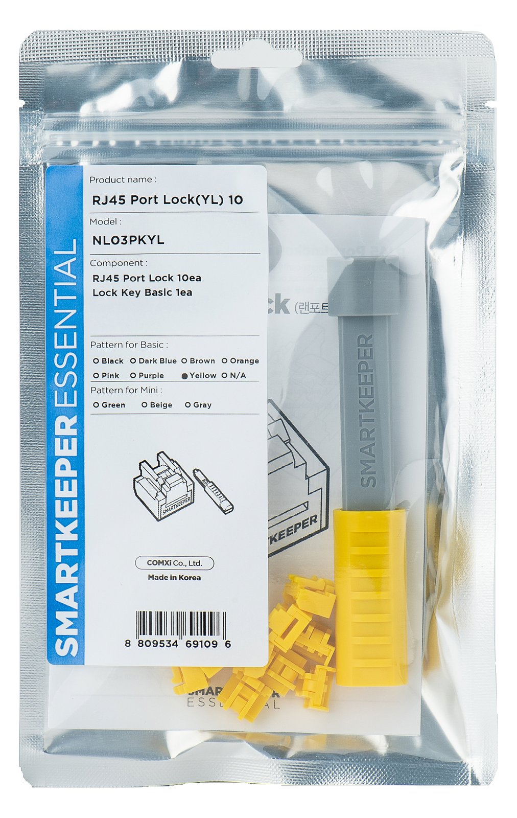 Smart Keeper BasicRJ45 Port Blocker gelb 10 Stk.+Key