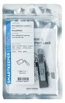 Smart Keeper MiniMicro USB-B Port Blocker grau 4 Stk.+Key von LumaTech