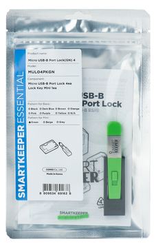 Smart Keeper MiniMicro USB-B Port Blocker grün 4 Stk.+Key von LumaTech