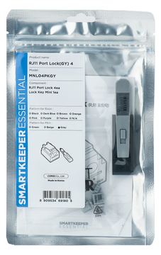 Smart Keeper MiniRJ11 Port Blocker grau 4 Stk.+Key von LumaTech