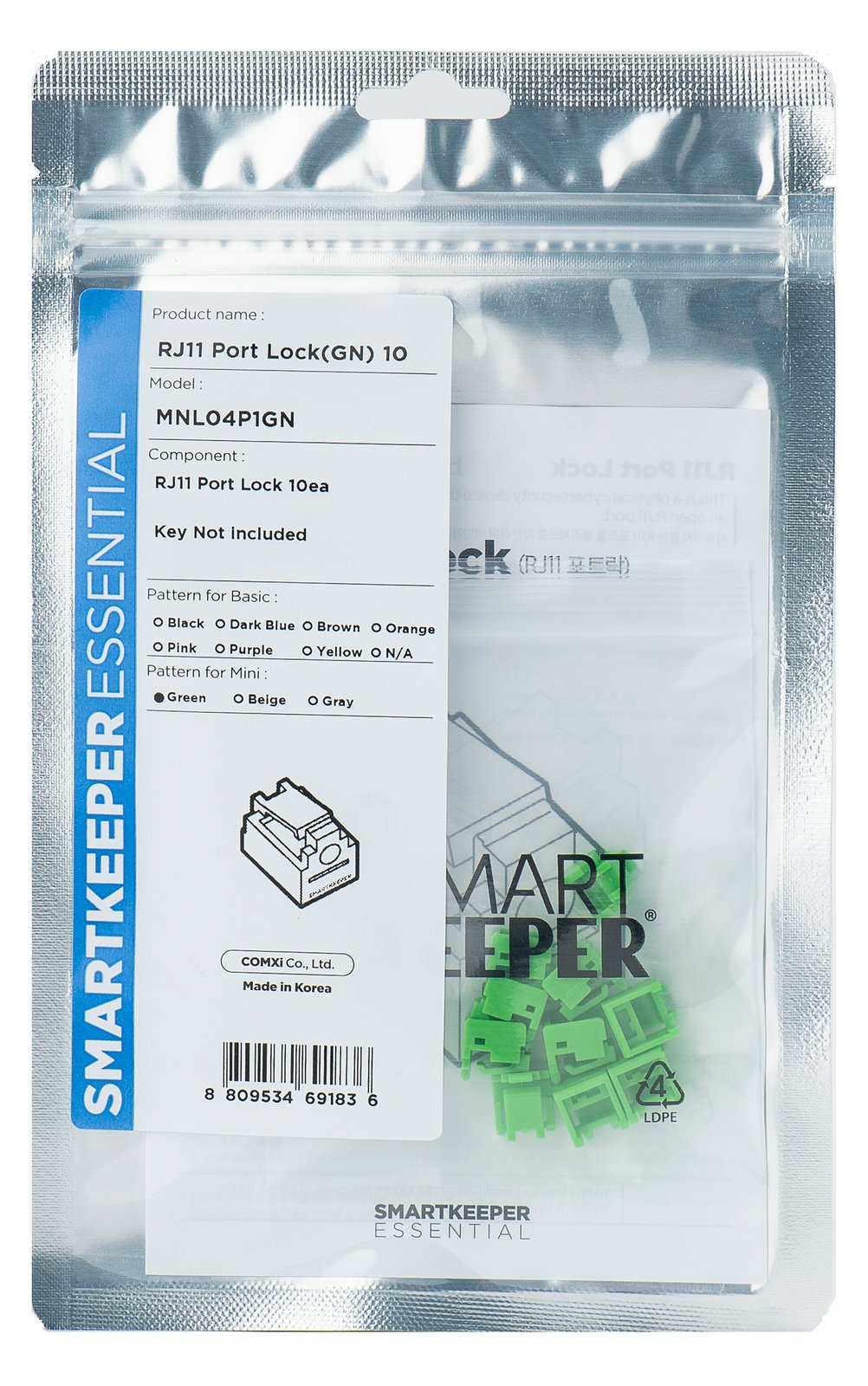 Smart Keeper MiniRJ11 Port Blocker grün 10 Stk.